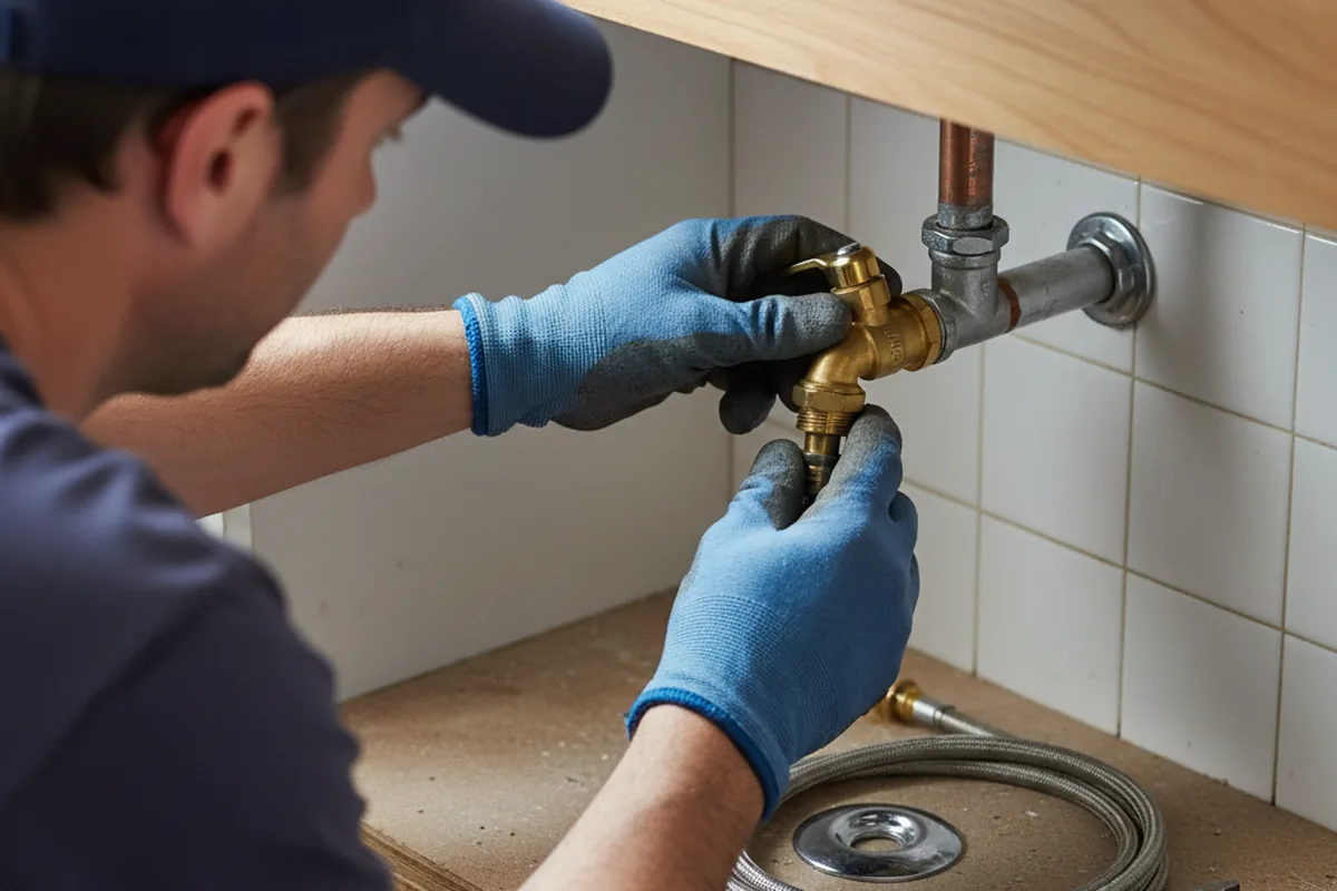 Shutoff valve and fitting work during Emergency Plumbing in Upton